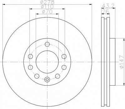 HELLA PAGID 8dd355113611 -  Тормозной диск
